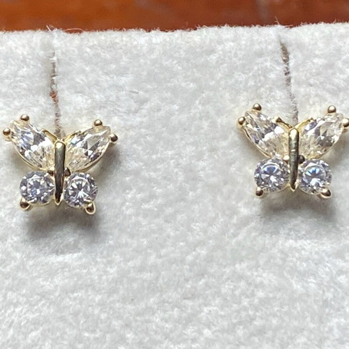 Butterfly earrings gold 14k new