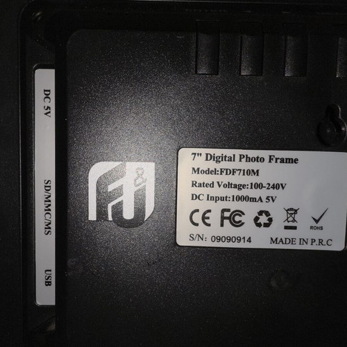 F&U 7-inch digital photo frame model FDF710M, black