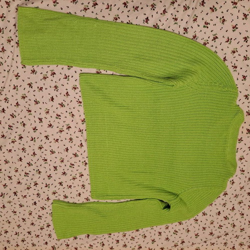 Stradivarius spring knitted sweater S green like new