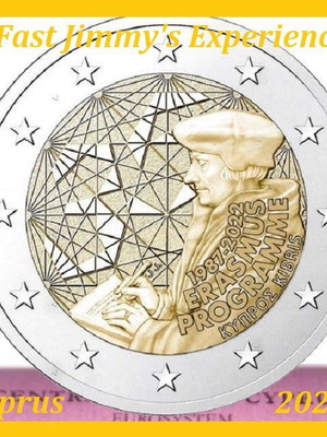 Commemorative 2 Euro Coin 2022 Cyprus Erasmus Program UNC