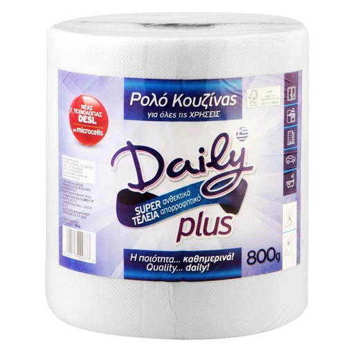 Daily Plus χαρτί κουζίνας 2φυλλο 800gr καινούργιο