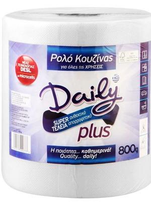 Daily Plus χαρτί κουζίνας 2φυλλο 800gr καινούργιο
