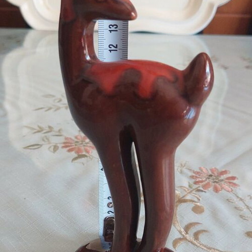 Decorative red clay figurine from 1950s-60s, like new, from Canada