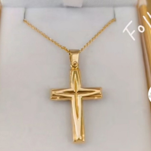 Gold cross with gold chain new