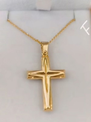 Gold cross with gold chain new