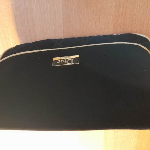 Dior velvet toiletry bag new black with gold trim