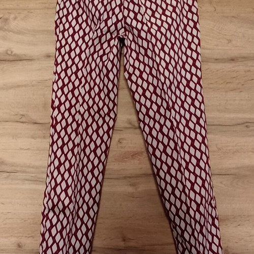 Zara pants with geometric pattern new, burgundy and white