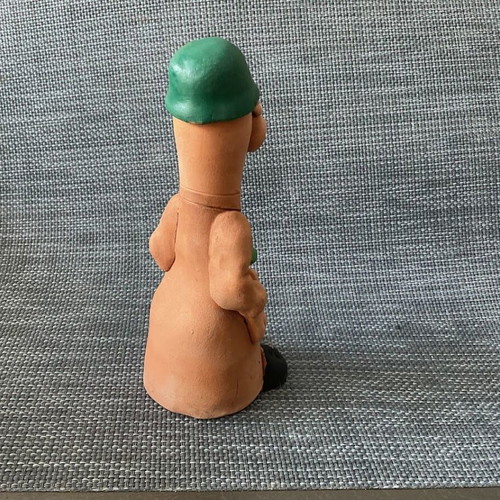 Clay figure smiling soldier with binoculars new