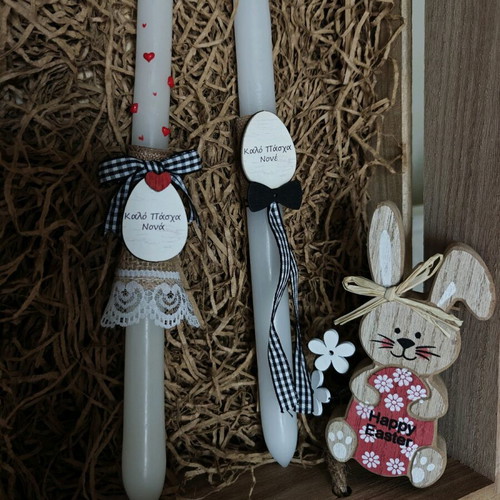 Set of candles for godparents new with decorations