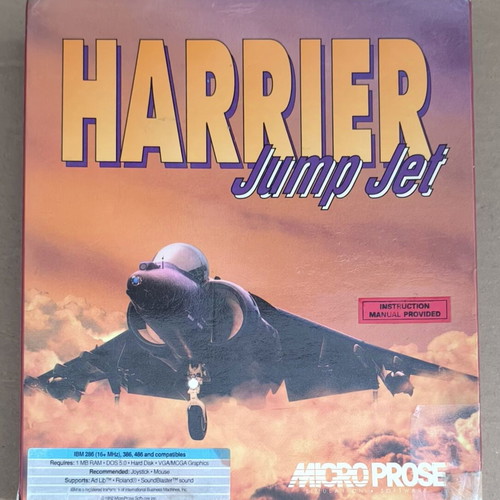 Harrier Jump Jet PC game used, MicroProse, 3.5" disks, big box