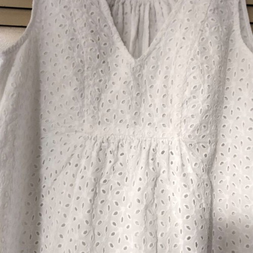 White Broderie Sleeveless Dress H&M Conscious Collection size M like new