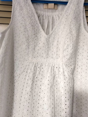 White Broderie Sleeveless Dress H&M Conscious Collection size M like new