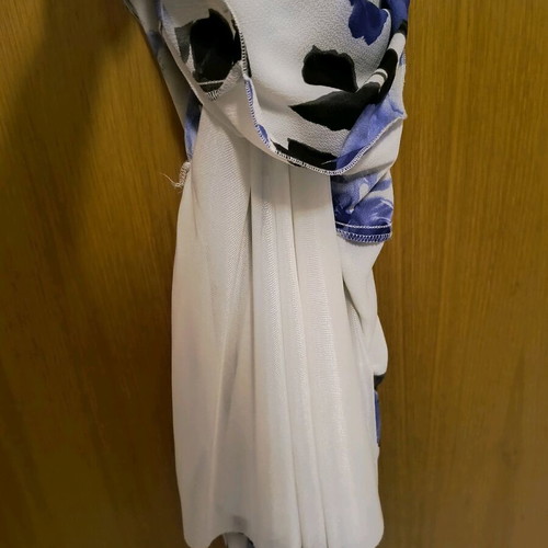 Rinascimento floral evening dress like new, small, white and blue