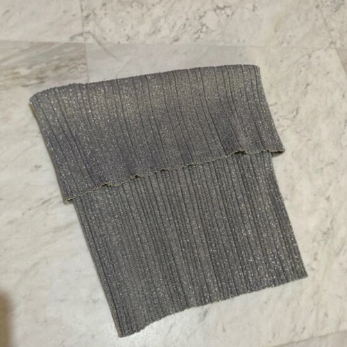 Bershka crop top, gray and silver, size M