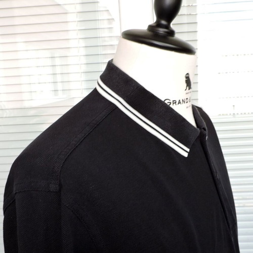 Fred Perry men's black long sleeve polo shirt XL