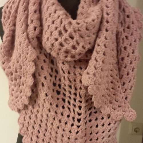 Handmade scarf new pink (dusty rose)