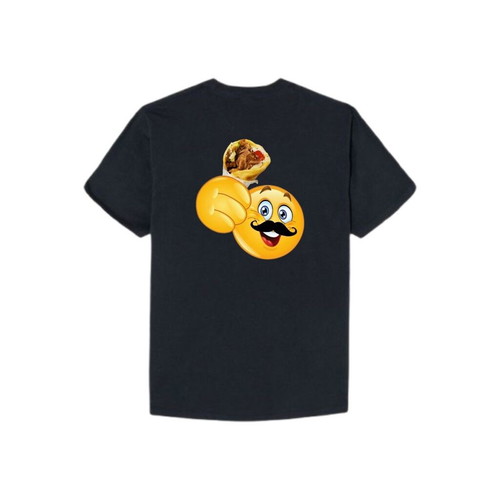 T-shirt with Greek emoji holding pita with gyro made to order, black