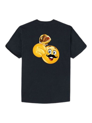 T-shirt with Greek emoji holding pita with gyro made to order, black