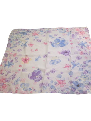 Burberry London silk scarf vintage floral pastel colors like new