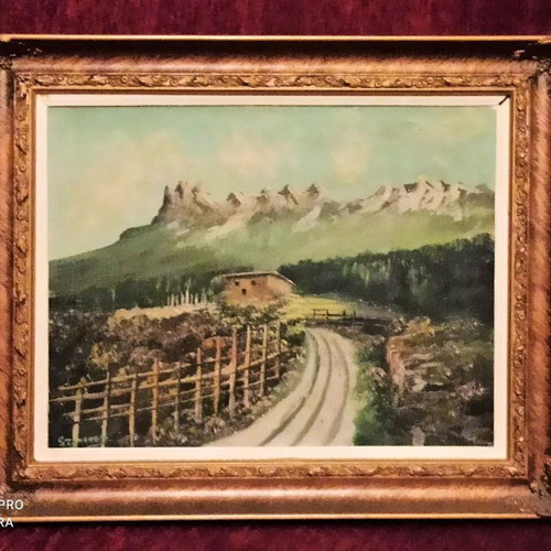 Oil painting landscape like new with frame