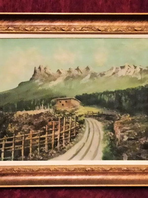 Oil painting landscape like new with frame