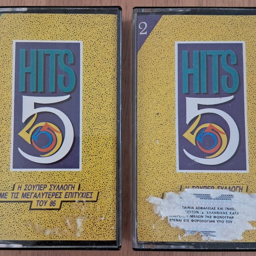 Cassette tapes hits 5 used, super collection of 86's greatest