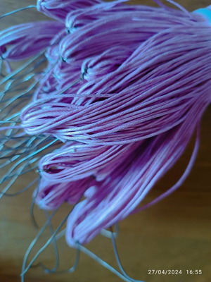 Cotton cords pink new, pack of 48 x 10 meters for jewelry making