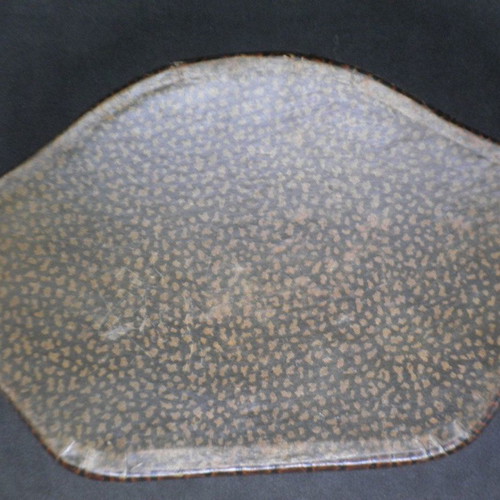 Antique jewelry box used, brown color with blue fabric interior