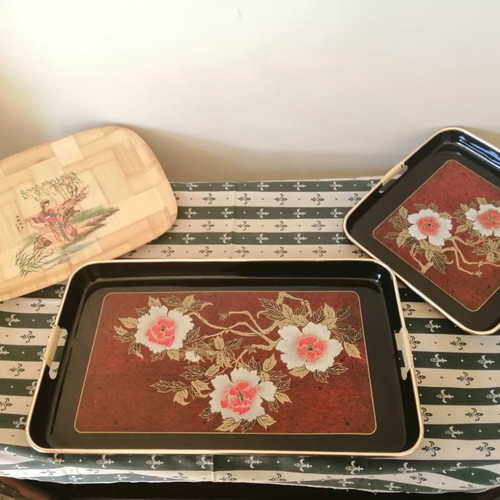 Serving platters and trays used, set of 6 pieces