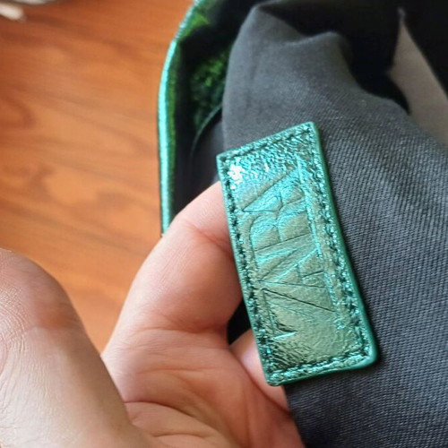 Zara metallic green shoulder bag clutch new