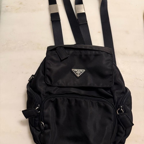 Prada Re-Nylon used black vintage backpack