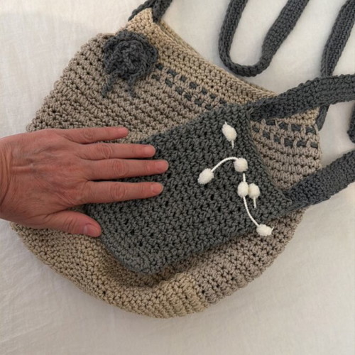 Handmade knitted crossbody bags, set of 2