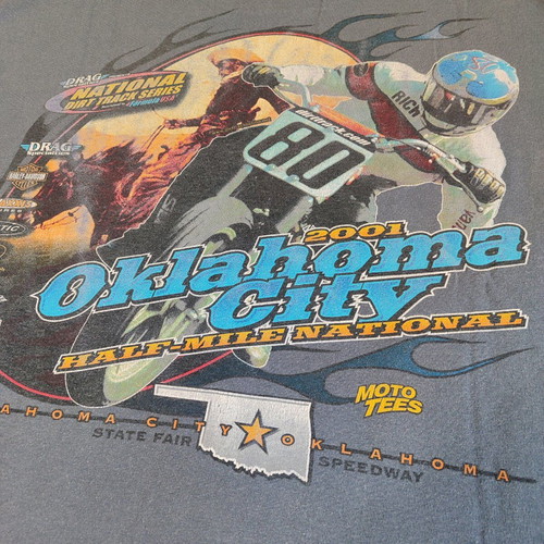 T-shirt Oklahoma City Half Mile Flat Track Anvil L used, gray