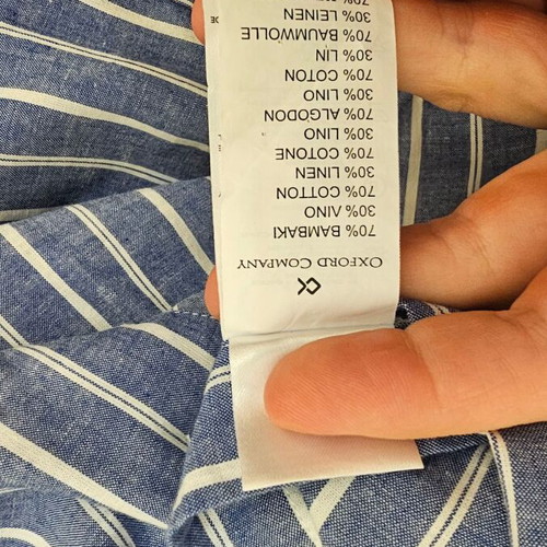 Oxford Company XXL striped shirt blue, like new, 70% cotton 30% linen