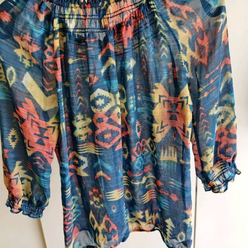 Chico’s blouse with colorful print like new