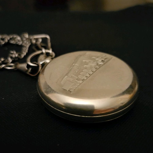 Molnija vintage pocket watch used, stainless steel
