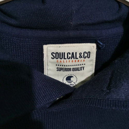 Soulcal wool hooded sweater size medium like new, blue
