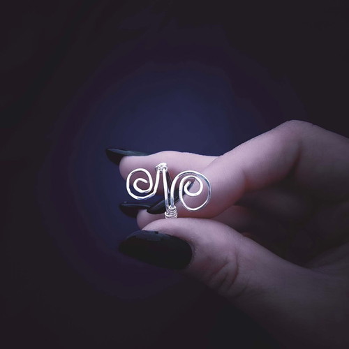 Spiral ring new, handmade forged with 925 silver