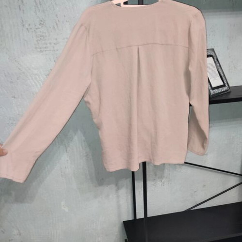 Bimba Nude Wrap Blouse Small with Gold Detail like new