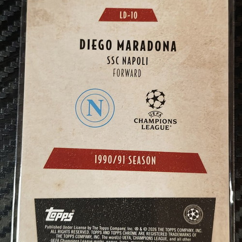 2025-26 Topps Chrome UEFA Champions League Diego Maradona Last Dance Insert #LD-10 SSC Napoli