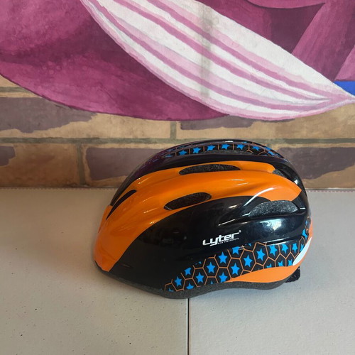 Cytec Yangsta kids bike helmet, size S, black and orange