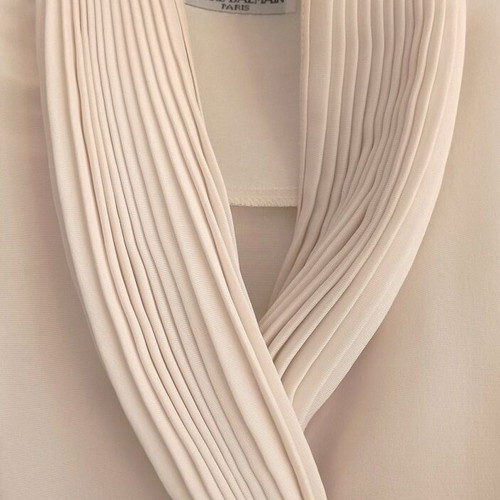 Pierre Balmain white shirt with pleated tie XL-XXL like new