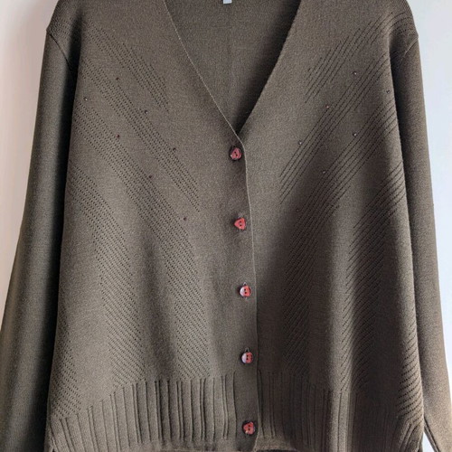 Knitted brown cardigan size M like new Greek tailoring