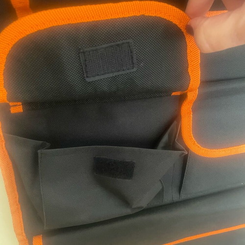 Car seat back organizer like new with 3 pockets and foldable tray
