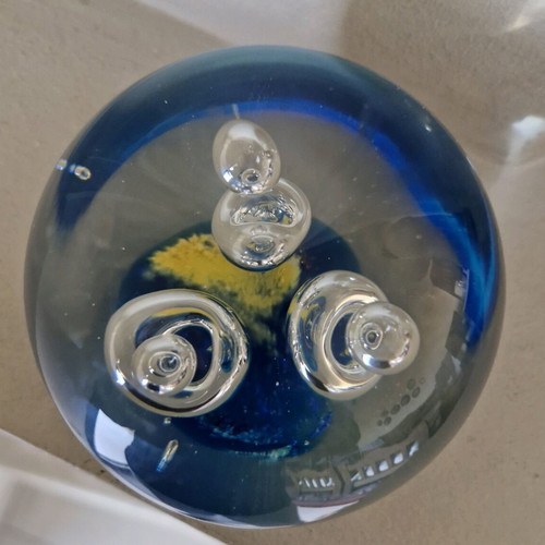 Vintage handmade paperweight like new made of blown glass