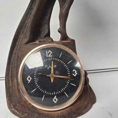 Ballet cast iron sculpture 1965,7 USSR used with working clock