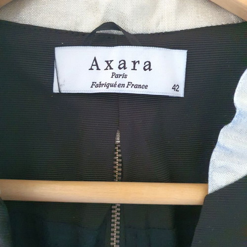 Axara Paris elegant black dress with white belt and pocket, like new, size L/XL