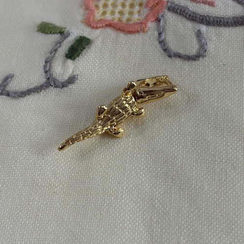 Pandora alligator pendant charm, gold color