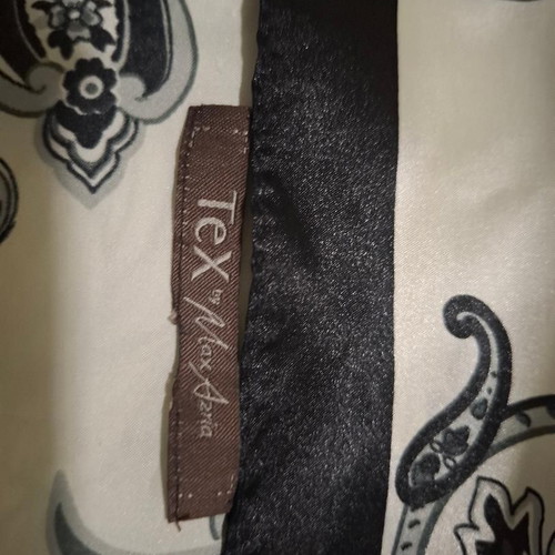 Tex Max Azria Square Scarf like new, polyester, black and white