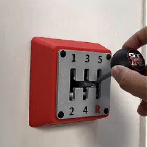 GT R 3D triple wall switch cover in gearbox style